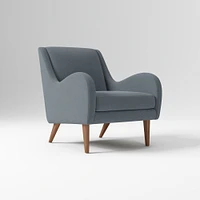 Sebastian Chair, Poly , Yarn Dyed Linen Weave, Alabaster, Pecan