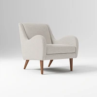 Sebastian Chair, Poly , Yarn Dyed Linen Weave, Alabaster, Pecan