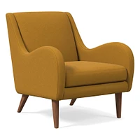 Sebastian Chair, Poly , Yarn Dyed Linen Weave, Alabaster, Pecan