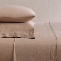 European Linen Merrow Edge Sheet Set, Full, White/Black
