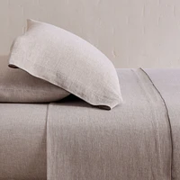 European Linen Merrow Edge Sheet Set, Full, White/Black