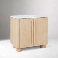 Isley Single Bath Vanity, Console, Wood, Cerused White, 24 inches