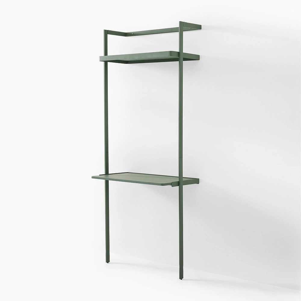 Blaine Wall System Desk W Shelf Celadon