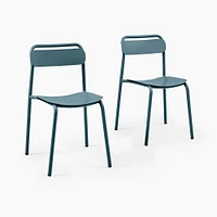 Outdoor Metal Stacking Dining Chair, Lush, Set of 2