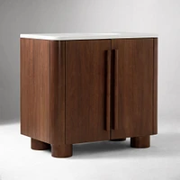 Isley Single Bath Vanity, Console, Wood, Cerused White, 24 inches