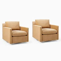 Marin Swivel Chair, Deluxe Velvet, Camel