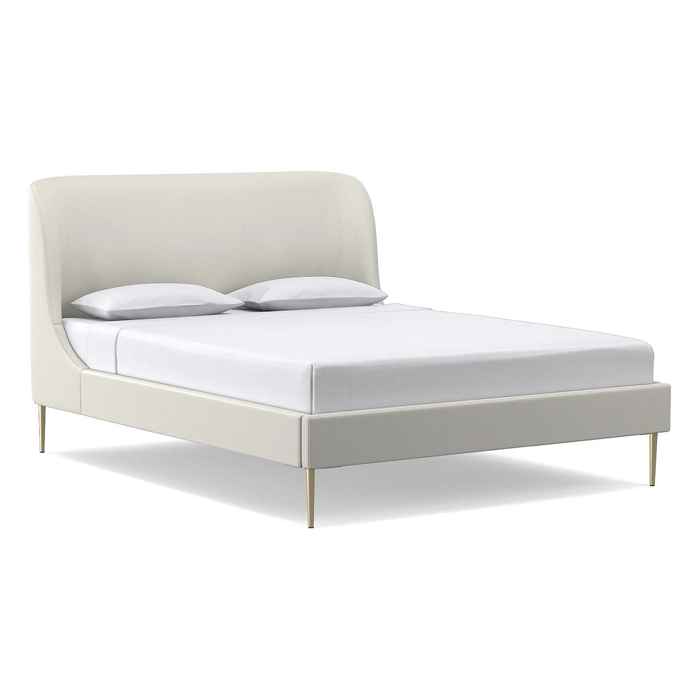 Lana Bed, Twin, Yarn Dyed Linen Weave, Alabaster
