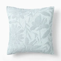 Textural Floral Pillow Cover, 18X18, Alabaster