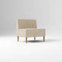 Emmett Dining Banquette Armless Bench, Yarn Dyed Linen Weave Pewter, Acorn