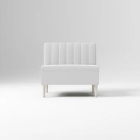 Emmett Dining Banquette Armless Bench, Yarn Dyed Linen Weave Pewter, Acorn