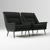 Carlo Highback Chair, Poly, Saddle Leather, Nut, Brass