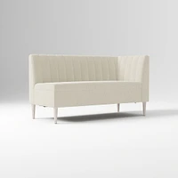 Emmett Dining Banquette Armless Bench, Yarn Dyed Linen Weave Pewter, Acorn