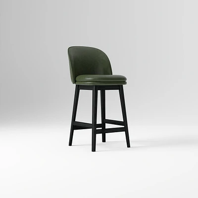 Wayne Counter Stool Armless, Saddle Leather, Nut, Cool Walnut