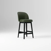 Wayne Counter Stool Armless, Saddle Leather, Nut, Cool Walnut