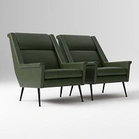 Carlo Highback Chair, Poly, Saddle Leather, Nut, Brass