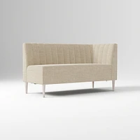 Emmett Dining Banquette Armless Bench, Yarn Dyed Linen Weave Pewter, Acorn