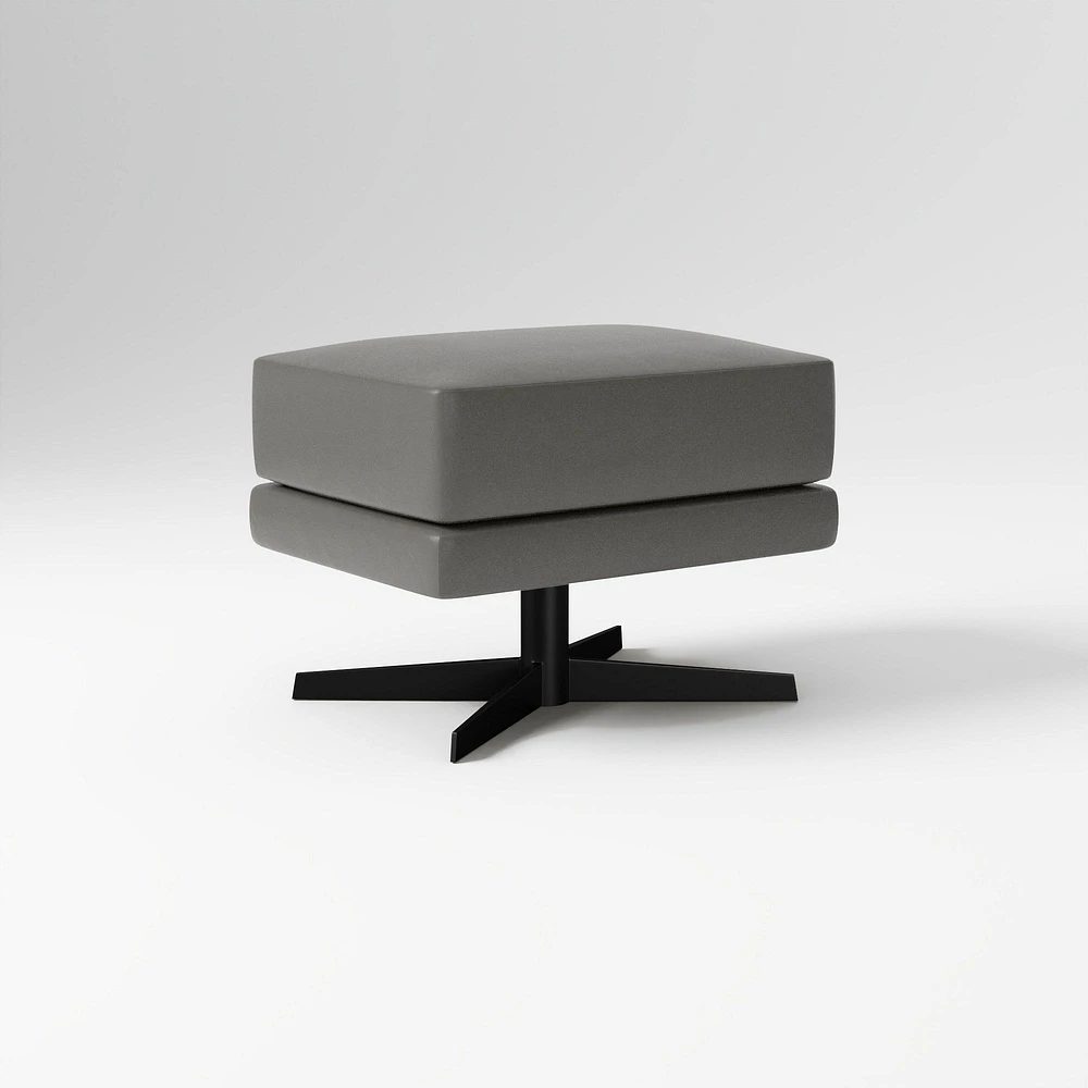 Viv High Back Swivel Chair Ottoman Saddle Leather Nut Dark Bronze