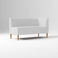 Emmett Dining Banquette Armless Bench, Yarn Dyed Linen Weave Pewter, Acorn