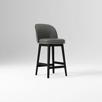 Wayne Counter Stool Armless, Saddle Leather, Nut, Cool Walnut