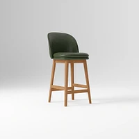 Wayne Counter Stool Armless, Saddle Leather, Nut, Cool Walnut