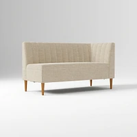 Emmett Dining Banquette Armless Bench, Yarn Dyed Linen Weave Pewter, Acorn