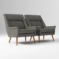 Carlo Highback Chair, Poly, Saddle Leather, Nut, Pecan
