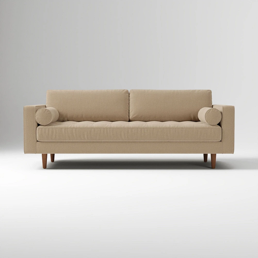 Dennes 72 Sofa DWN MT Twill Camel Walnut