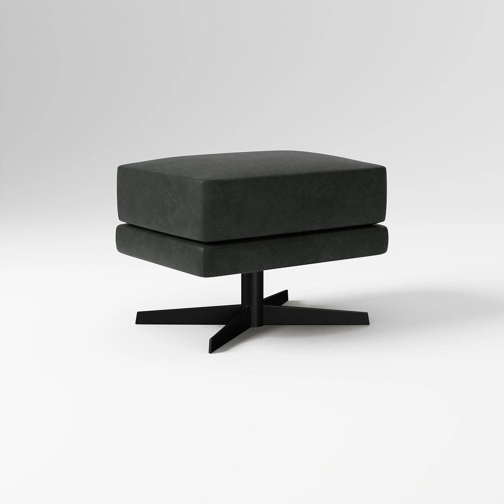 Viv High Back Swivel Chair Ottoman Saddle Leather Nut Dark Bronze