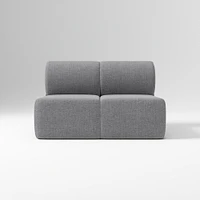 Samos Sectional Armless Performance Yarn Dyed Linen Weave Alabaster