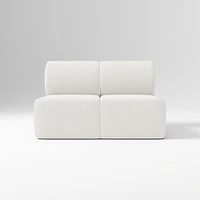 Samos Sectional Armless Performance Yarn Dyed Linen Weave Alabaster