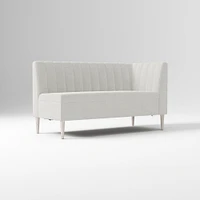 Emmett Dining Banquette Armless Bench, Yarn Dyed Linen Weave Pewter, Acorn