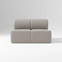 Samos Sectional Armless Performance Yarn Dyed Linen Weave Alabaster