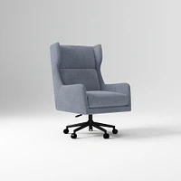 Ryder Office Chair, Yarn Dyed Linen Weave, Pewter, Dark Bronze