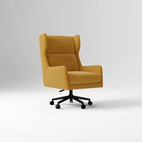 Ryder Office Chair, Yarn Dyed Linen Weave, Pewter, Dark Bronze