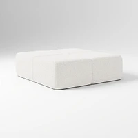 Samos Sectional Armless Performance Yarn Dyed Linen Weave Alabaster