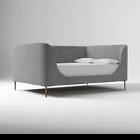 Lana Daybed Pack Full Yarn Dyed Linen Weave Graphite Antique Brass