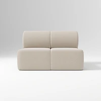 Samos Sectional Armless Performance Yarn Dyed Linen Weave Alabaster