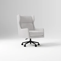 Ryder Office Chair, Yarn Dyed Linen Weave, Pewter, Dark Bronze