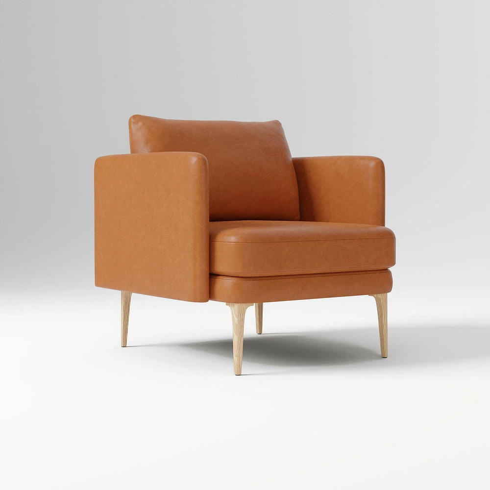 Auburn Leather Chair Poly Saddle Nut Blonde
