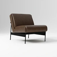 Lacon Chair, Saddle Leather, Nut, Textured Antique Bronze