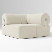 Samos Sectional Armless Performance Yarn Dyed Linen Weave Alabaster