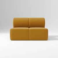 Samos Sectional Armless Performance Yarn Dyed Linen Weave Alabaster