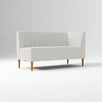 Emmett Dining Banquette Armless Bench, Yarn Dyed Linen Weave Pewter, Acorn