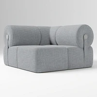 Samos Sectional Armless Performance Yarn Dyed Linen Weave Alabaster