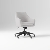 Helvetica Office Chair, Performance Coastal Linen, Pebble, Dark Bronze
