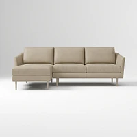 Sloane 96" Right 2-Piece Chaise Sectional, Saddle Leather, Nut, Champagne Bronze