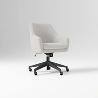 Helvetica Office Chair, Performance Coastal Linen, Pebble, Dark Bronze