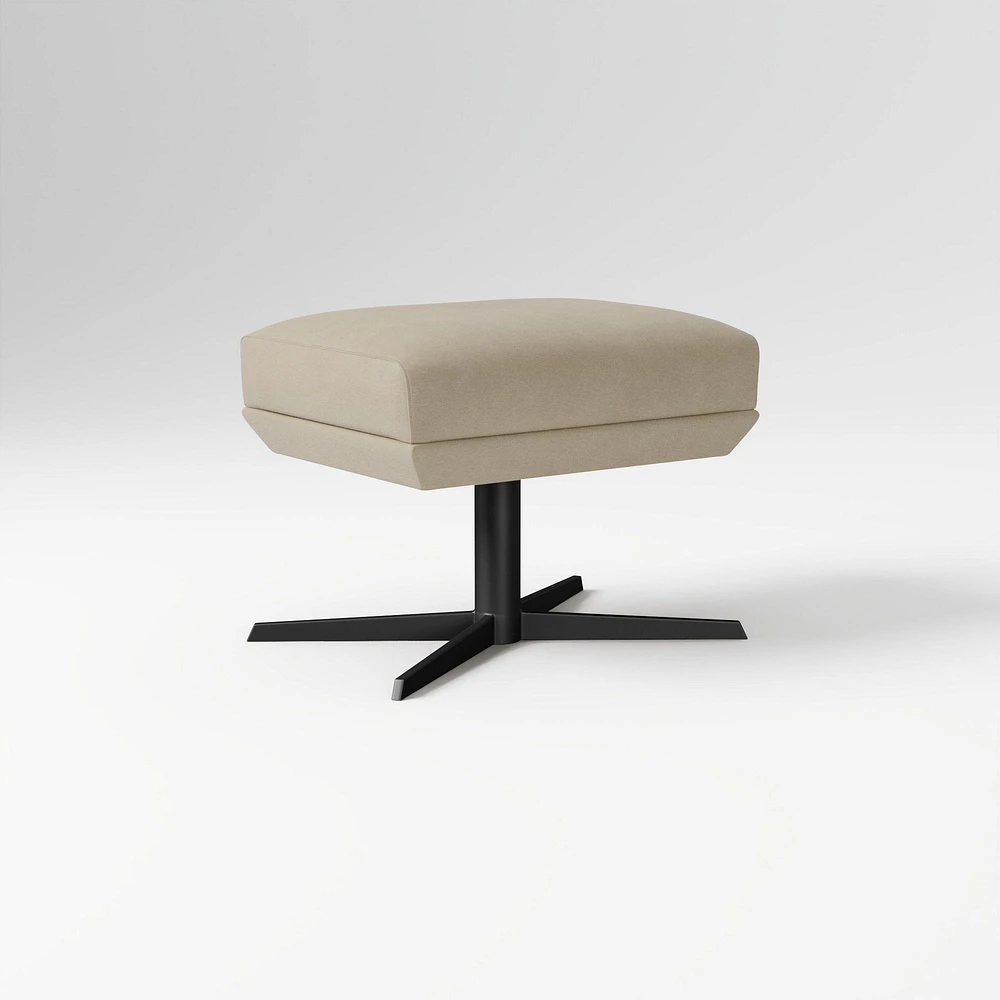 Austin Swivel Ottoman, Poly, Saddle Leather, Nut, Dark Bronze