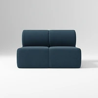 Samos Sectional Armless Performance Yarn Dyed Linen Weave Alabaster