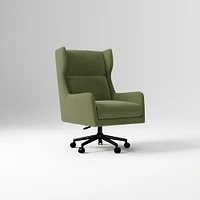 Ryder Office Chair, Yarn Dyed Linen Weave, Pewter, Dark Bronze